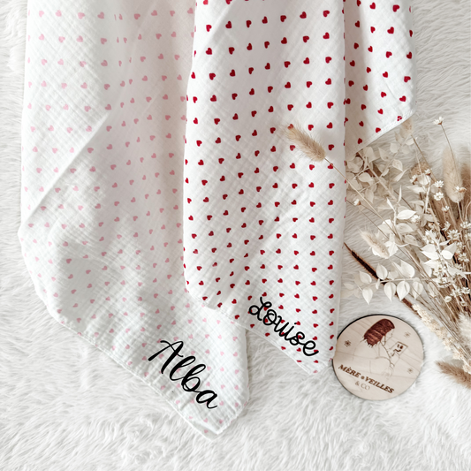 ♡ Langes personnalisés - cœurs ♡