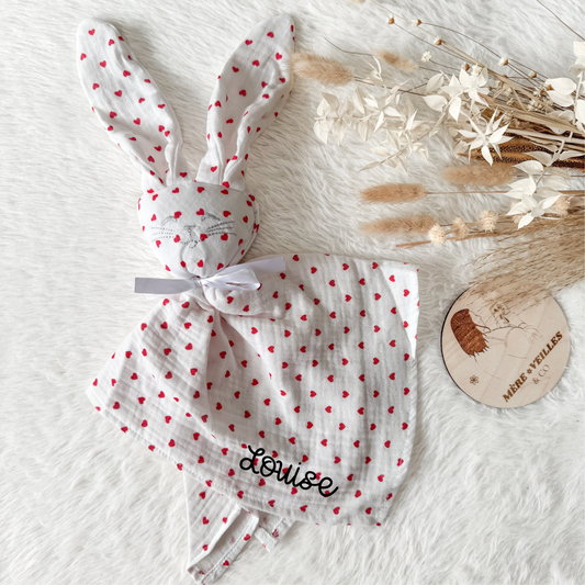 ♡ Doudou lapin cœurs ♡
