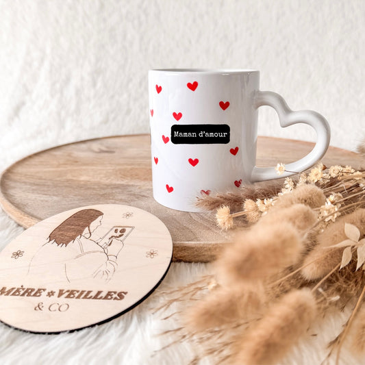 Mug personnalisé - motif cœurs