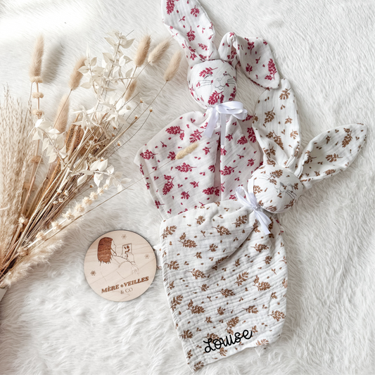 𖠺 Doudou lapin feuilles 𖠺