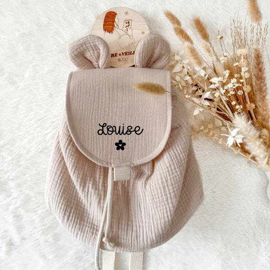 Sac à dos oreilles - gaze de coton