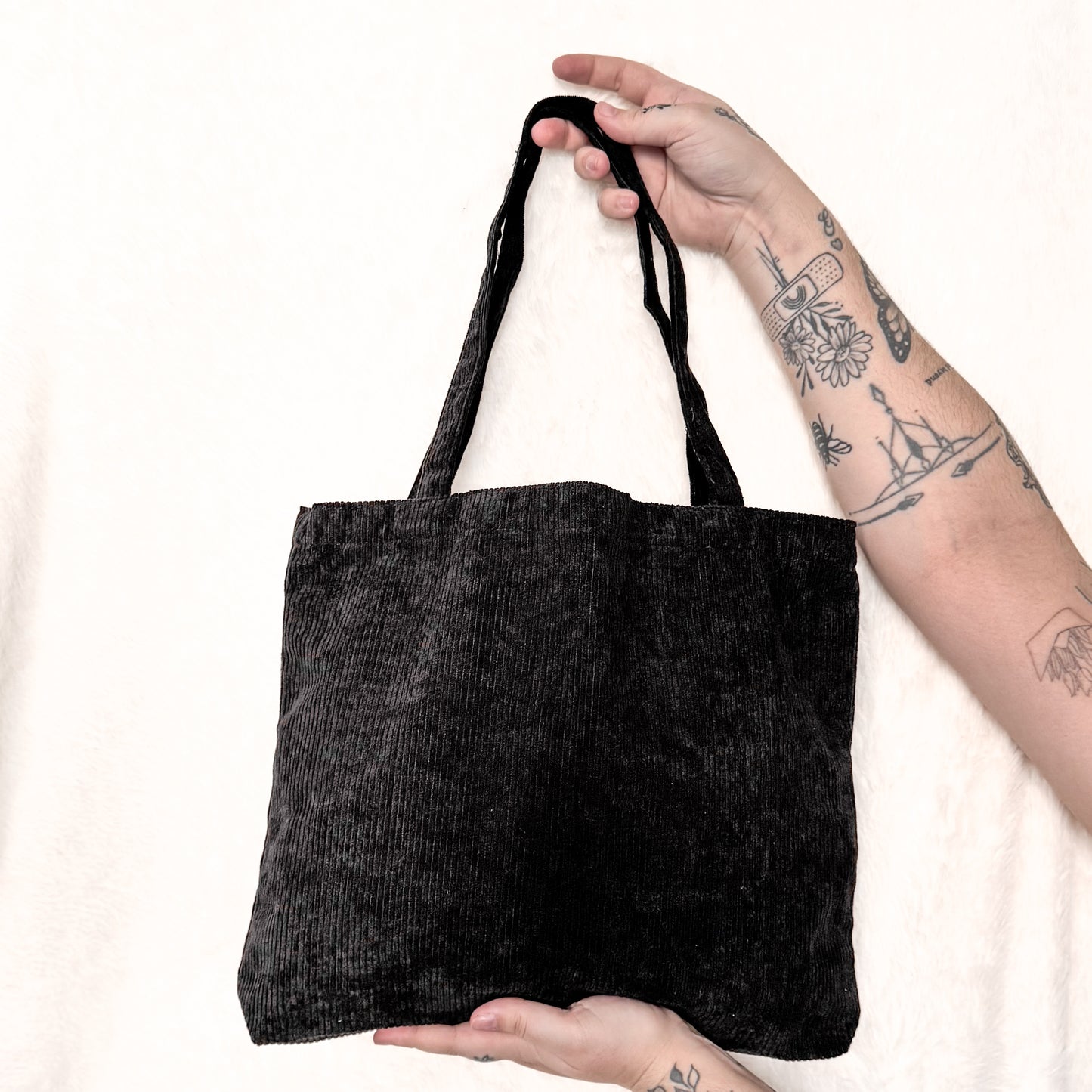 Tote-bag Velours côtelé