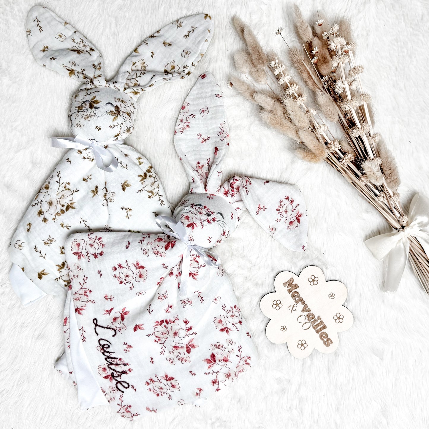 ❀ Doudou lapin fleuri ❀