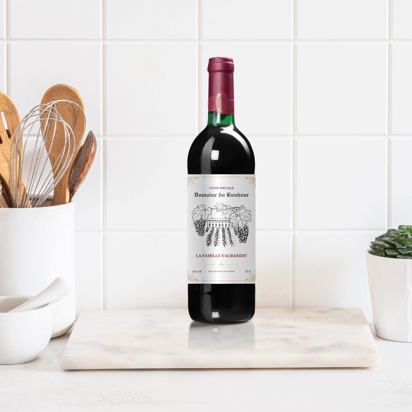 Étiquette Bouteille de Vin
