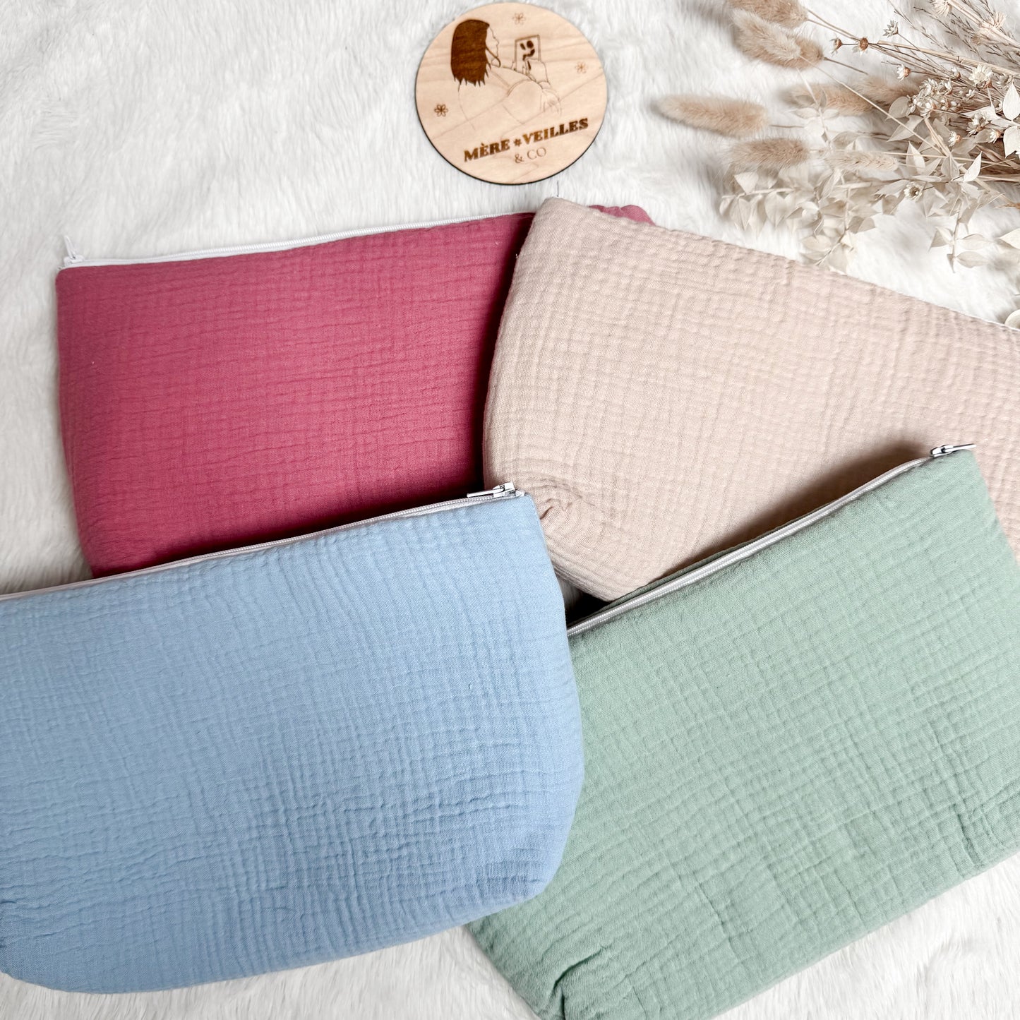 Trousse de toilettes gaze de coton