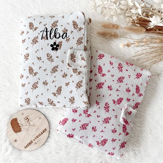 ☘︎ Protège carnet de santé feuilles ☘︎