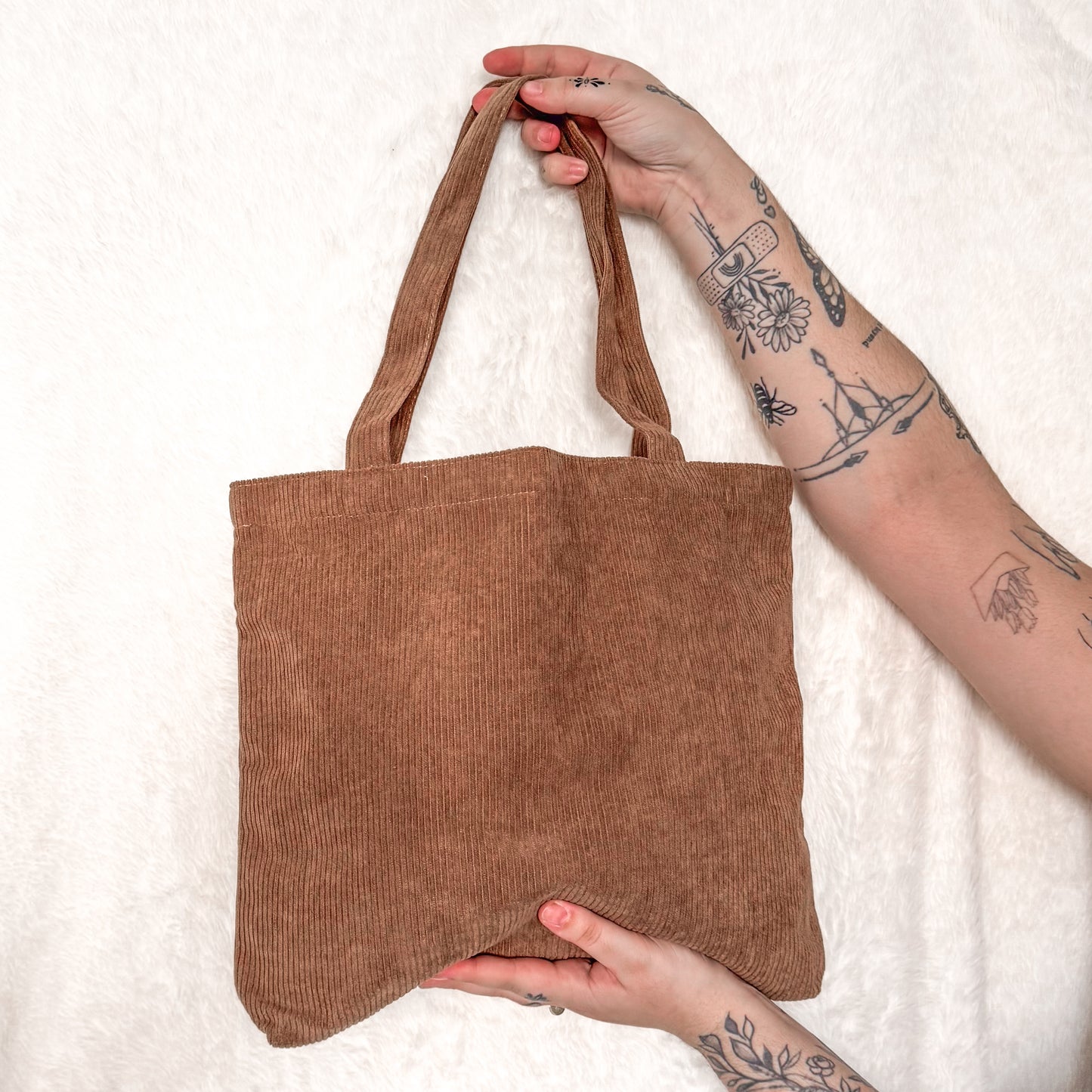 Tote-bag Velours côtelé