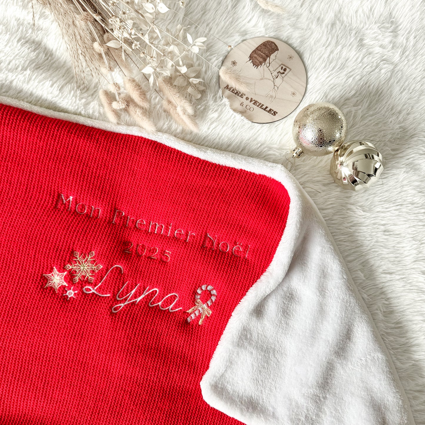 Couverture maille Noël