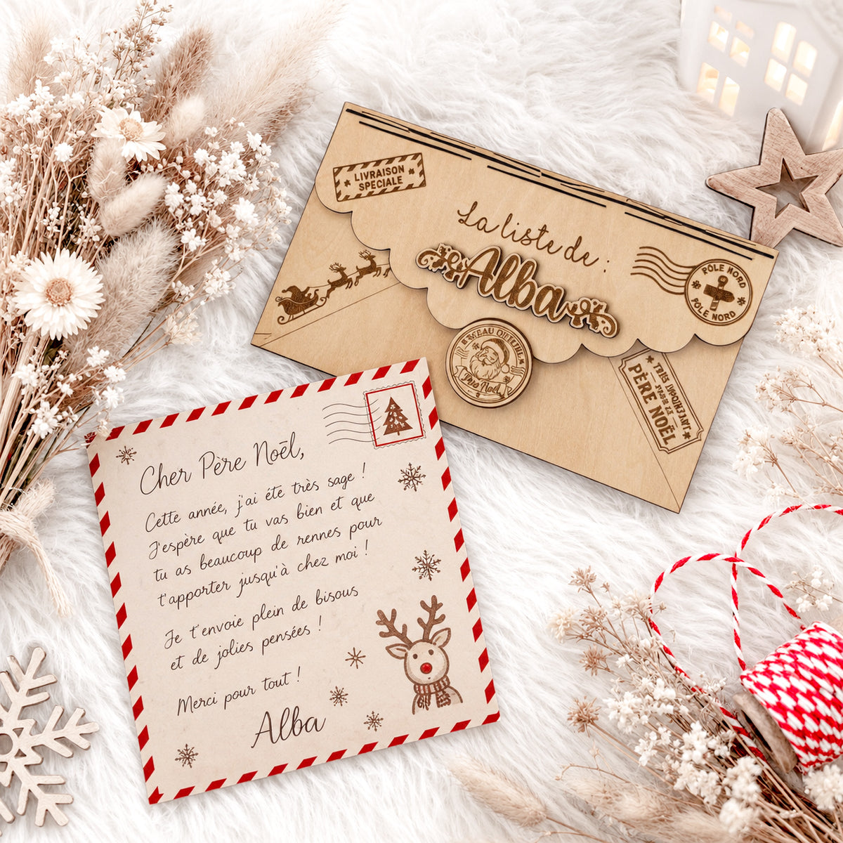 "Liste au Père-Noël" en bois