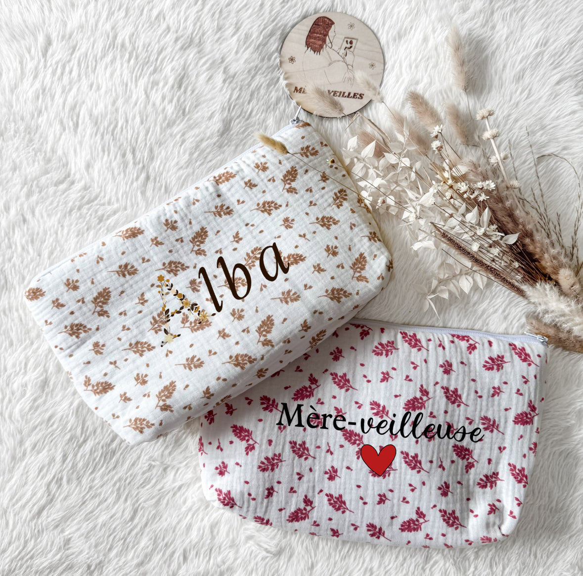 ☘︎ Trousse de toilette feuilles ☘︎