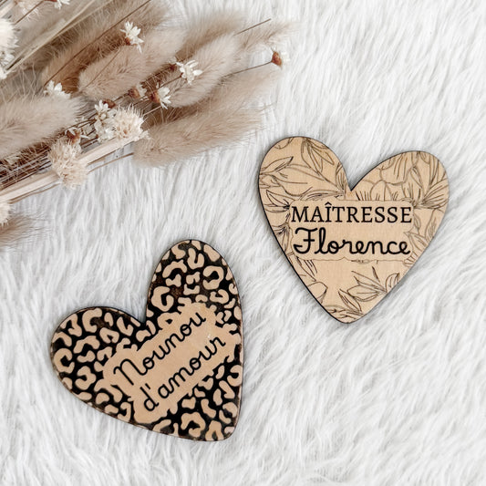Magnet cœur en bois