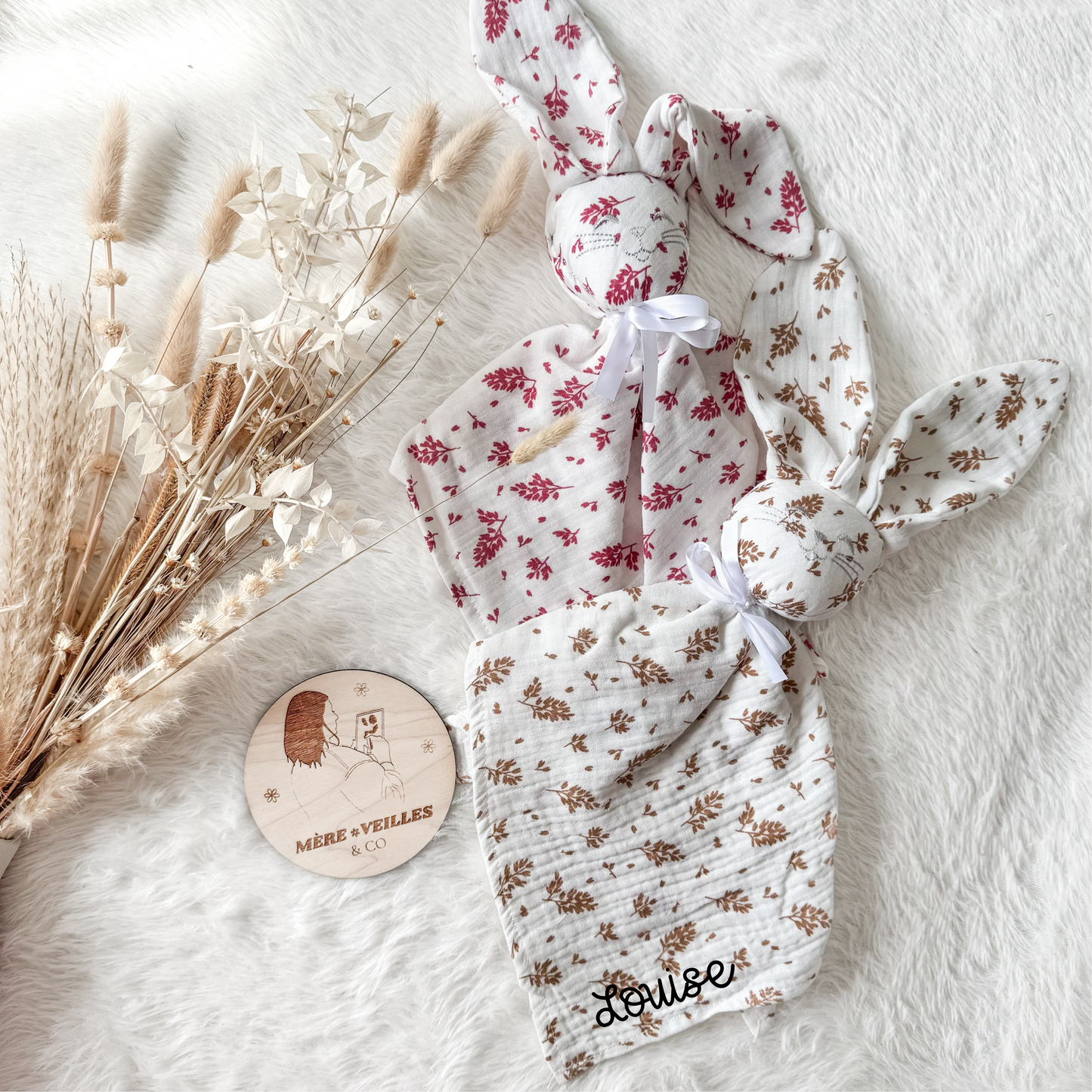 ☘︎ Doudou lapin feuilles ☘︎