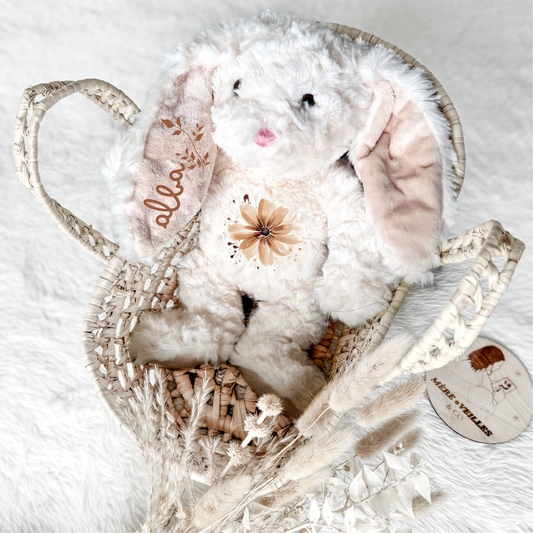 Peluche lapin crème
