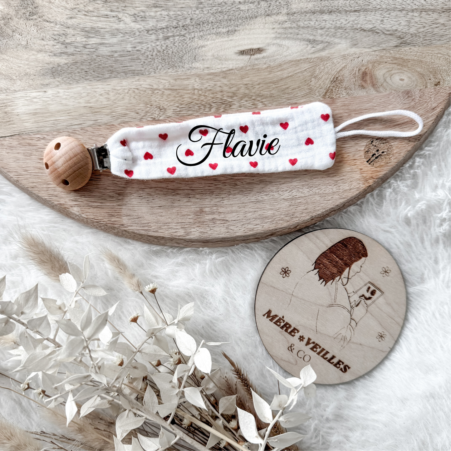 ♡ Attache tétine cœurs ♡