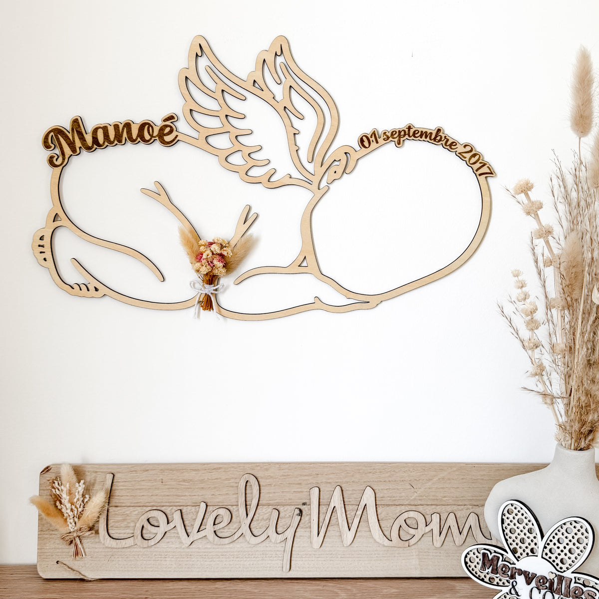 Bébé Ange en bois