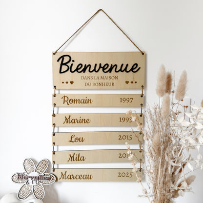 Pancarte Famille bois
