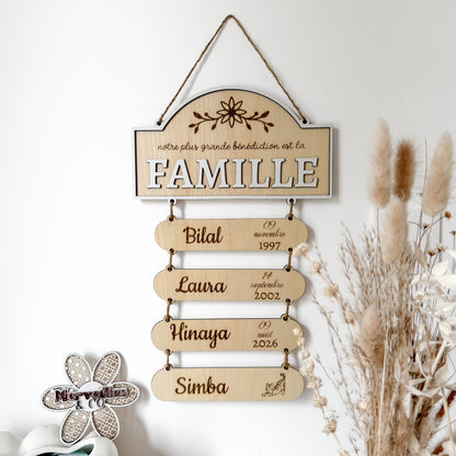 Pancarte Famille bois